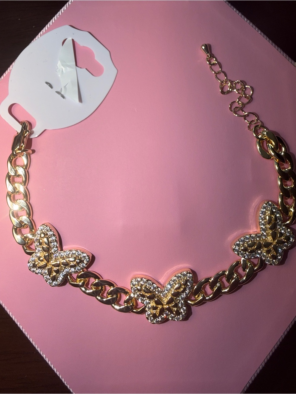 Gold Butterfly Crystal Necklace - Women Jewelry